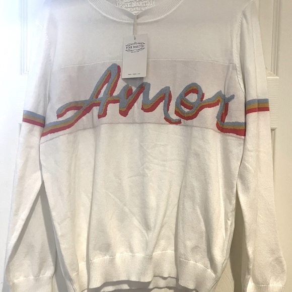Pink Martini Amor Love White Cozy Sweater Jumper New NWT Medium Sold Out! - Picture 8 of 8